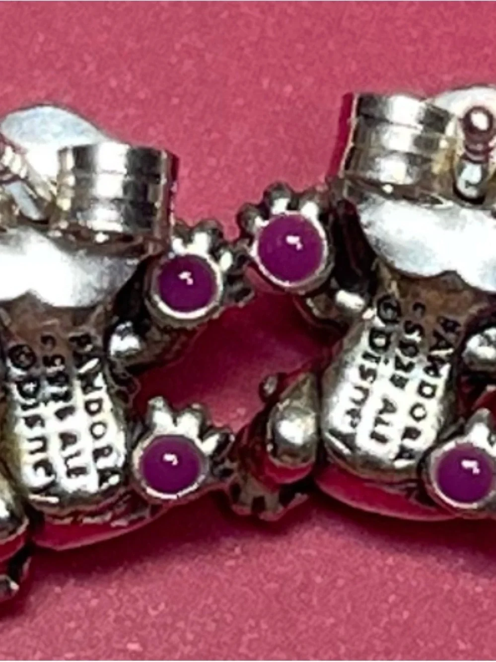 Pandora Pink and Purple Character Stud Earrings
